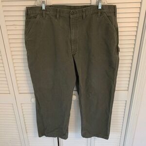 Carhartt B11 MOS Olive Mens Canvas Carpenter Work Pants 43x27.5 (Tagged 44x30)